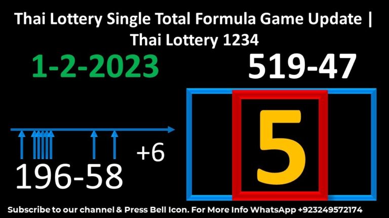 Thai Lottery Single Total Formula Game Update | Thai Lottery 1234 1-2-2023