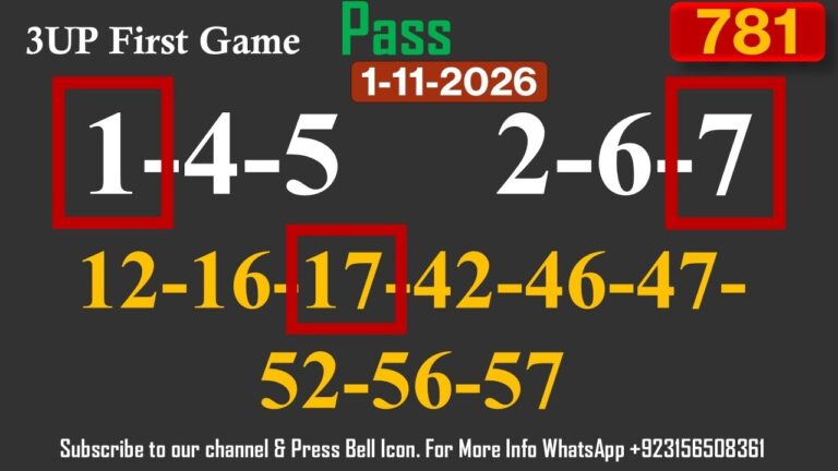 Thai Lottery 3UP Pair | Thai Lottery VIP Magazine Tip | Special Game 1-11-2026