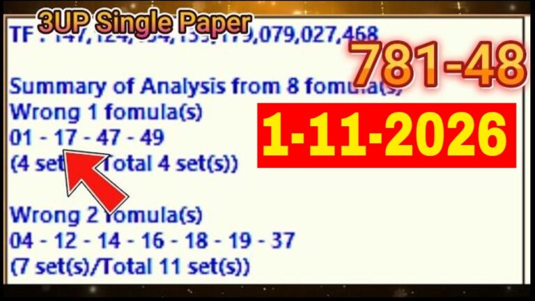 Thailand Lottery 3UP Pair with Special Touch | Saudi Arabia Special Game | VIP Tips 1-11-2026