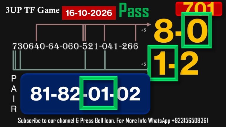 Thailand Lottery 3UP TF Special Pair TF Tip | Thai Lottery VIP Game Result Today 16-10-2026